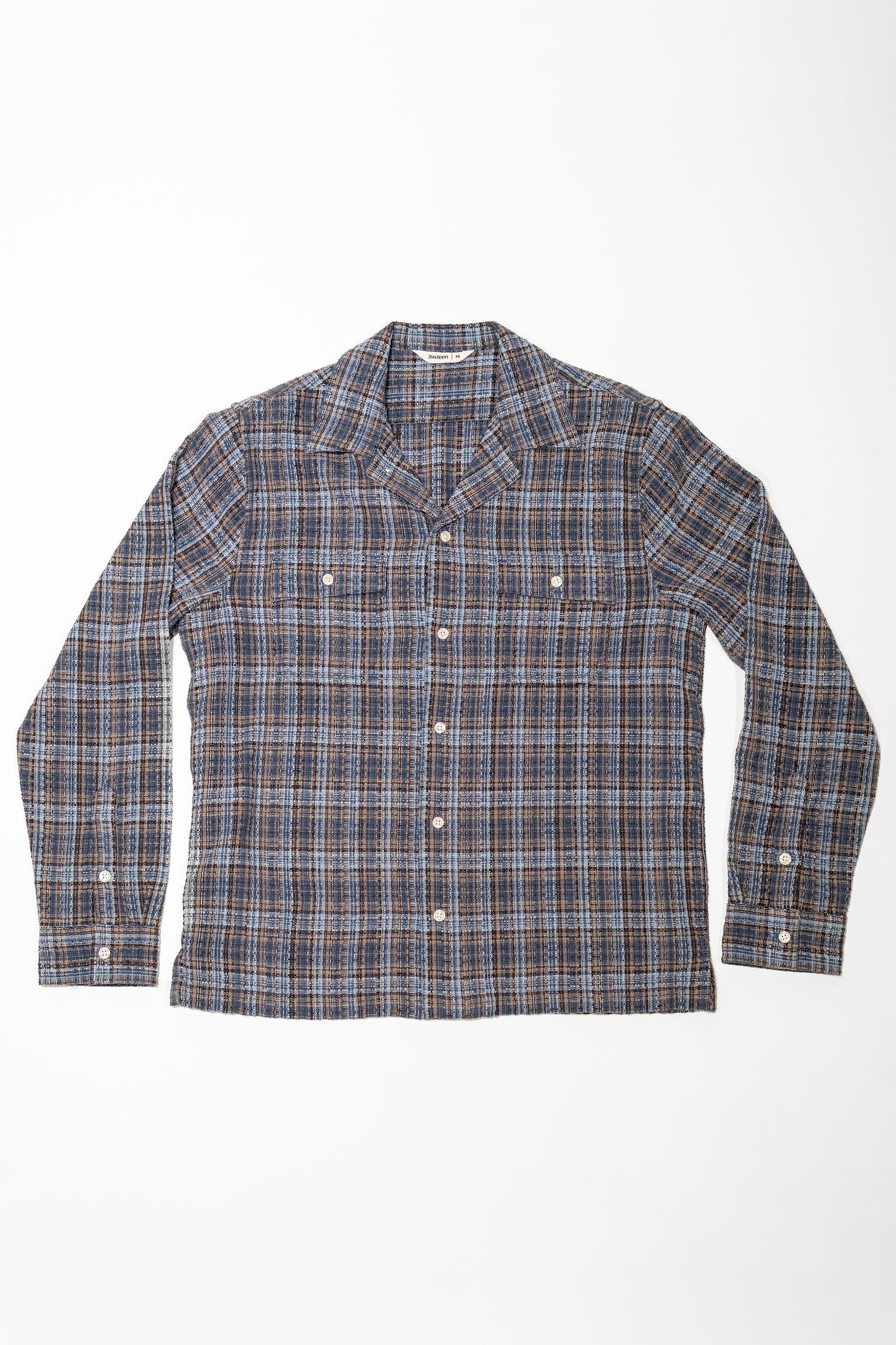 3sixteen Camp Shirt - Blue Dobby Plaid