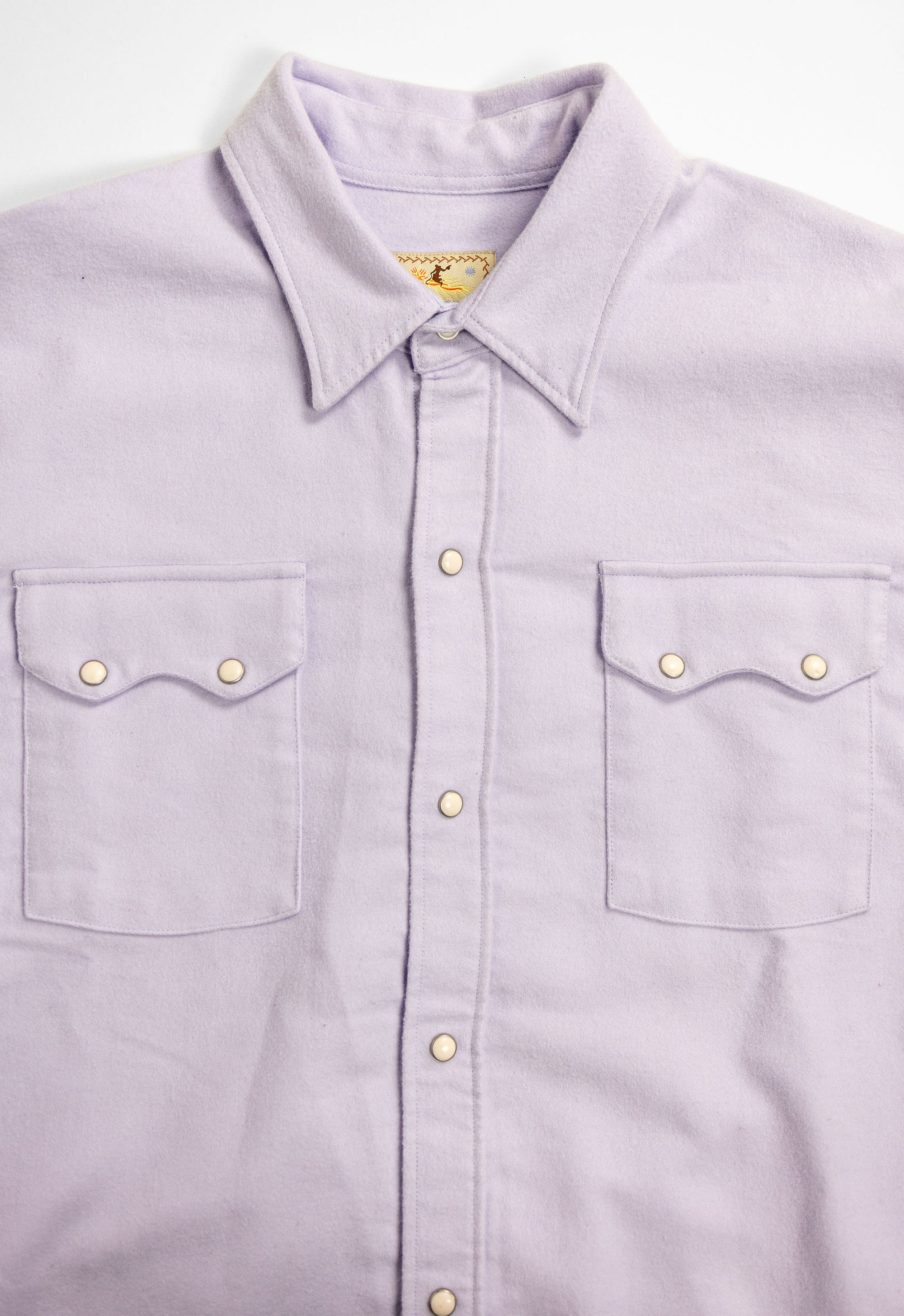 Wythe Moleskin Pearlsnap Shirt - Alpenglow - Front View Detail