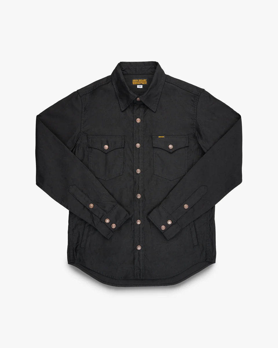 Iron Heart IHSH-425-BLK 8oz Military Whipcord CPO Shirt - Black