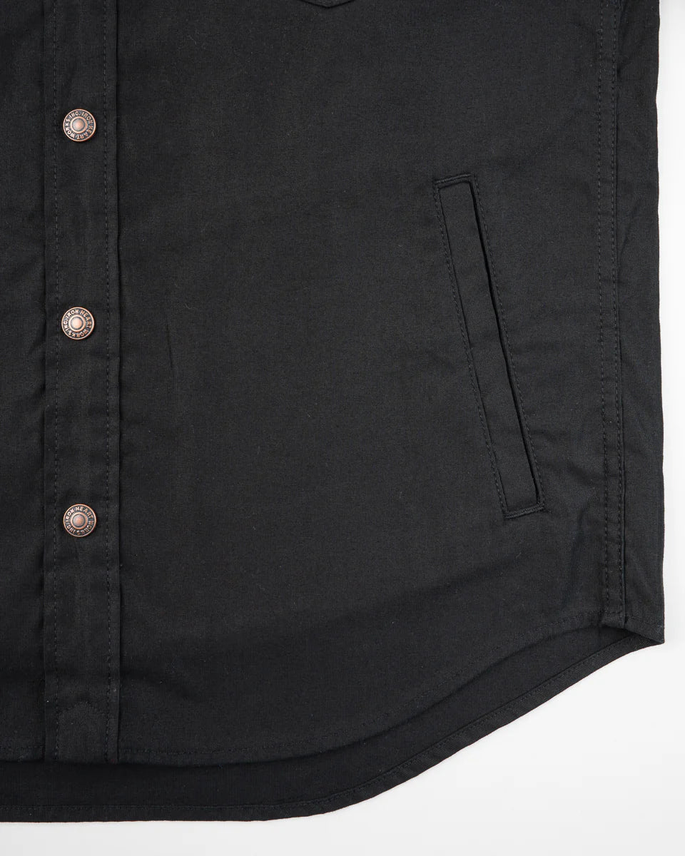 Iron Heart IHSH-425-BLK 8oz Military Whipcord CPO Shirt - Black