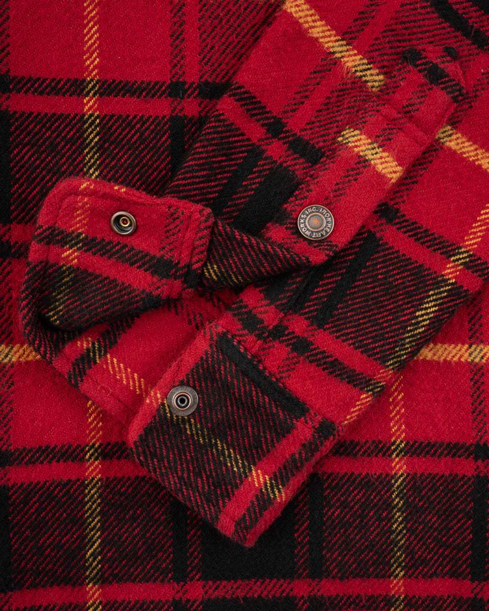 Iron Heart IHSH-433-RED Heavy Flannel Rider’s Overshirt - Red