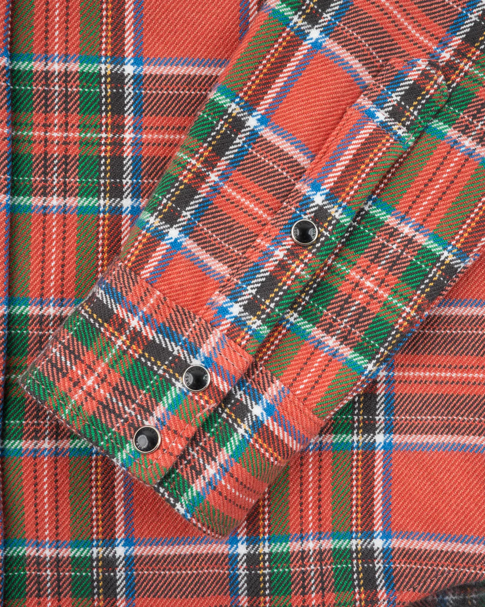 Iron Heart IHSH-436-RED Ultra Heavy Flannel American Check Western Shirt - Red "The Watermelon Man"
