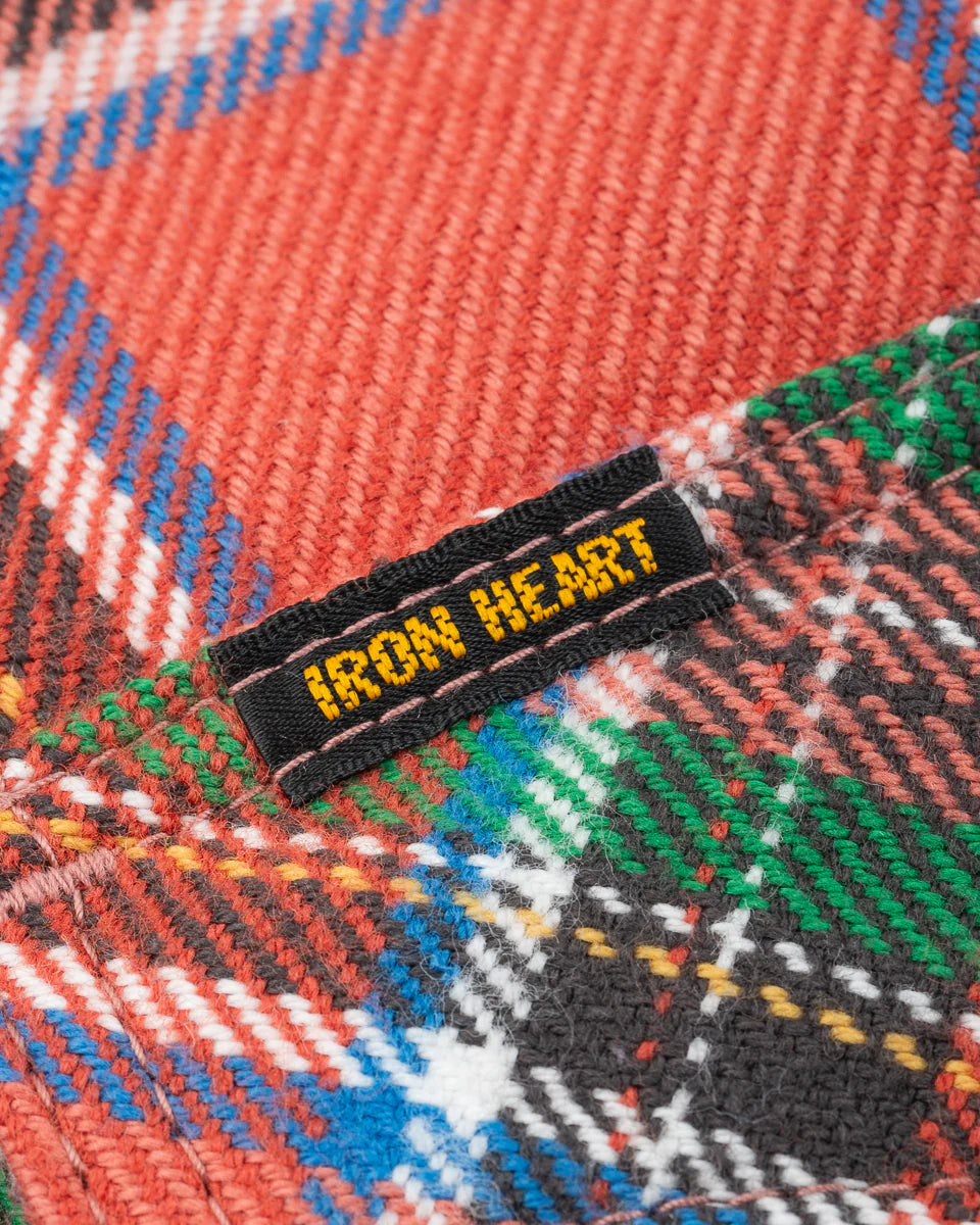 Iron Heart IHSH-436-RED Ultra Heavy Flannel American Check Western Shirt - Red "The Watermelon Man"