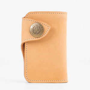 Obbi Good Label Brave Horsehide Condor Mid Wallet - Natural - Outside front closed on white background