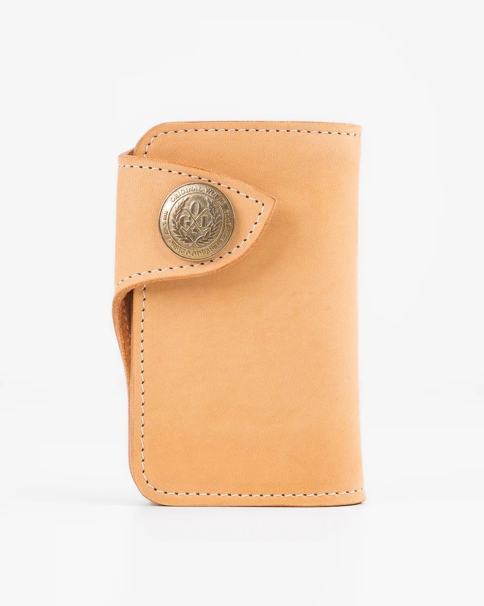 Obbi Good Label Brave Horsehide Condor Mid Wallet - Natural - Outside front closed on white background