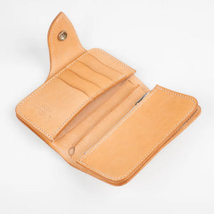 Obbi Good Label Brave Horsehide Condor Mid Wallet - Natural - Right angle view inside of wallet on white background