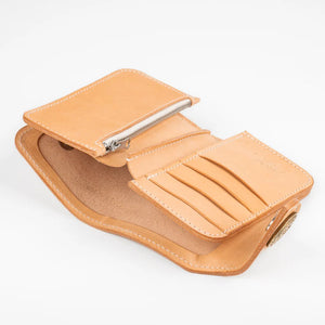 Obbi Good Label Brave Horsehide Condor Mid Wallet - Natural - Inside of bil pocket on white background