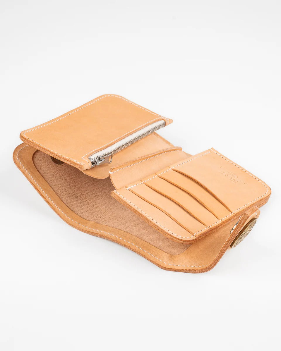 Obbi Good Label Brave Horsehide Condor Mid Wallet - Natural - Inside of bil pocket on white background