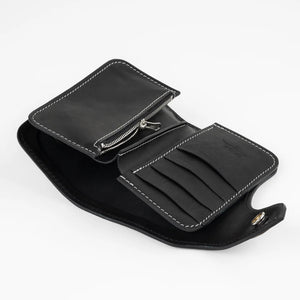 Obbi Good Label Brave Horsehide Condor Mid Wallet - Black - Inside of bill pocket on white background