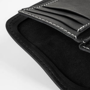 Obbi Good Label Brave Horsehide Mid Wallet - Black - detail on inside of bill pocket