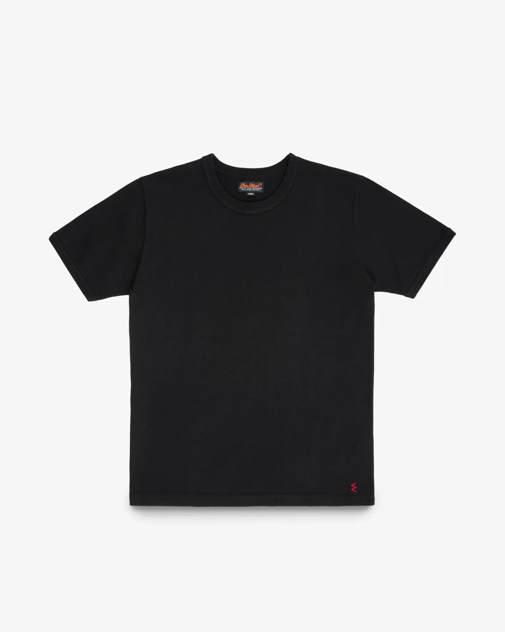 Iron Heart IHT-1600 11oz Cotton Knit Crew Neck T-Shirt - Black