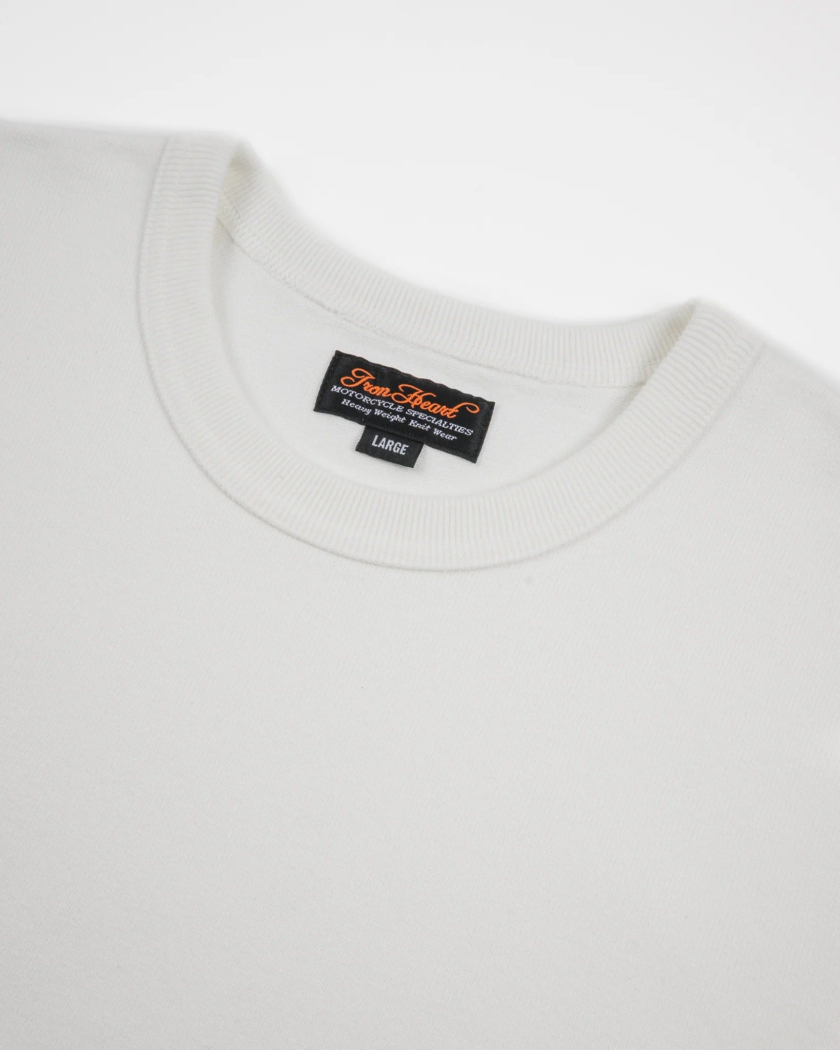 Iron Heart IHT-1600 11oz Cotton Knit Crew Neck T-Shirt - White