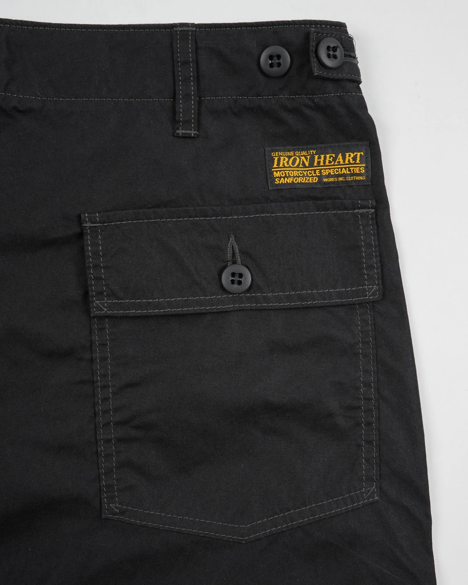 Iron Heart IH-745-BLK 4oz Cotton/Nylon Baker Pants - Black