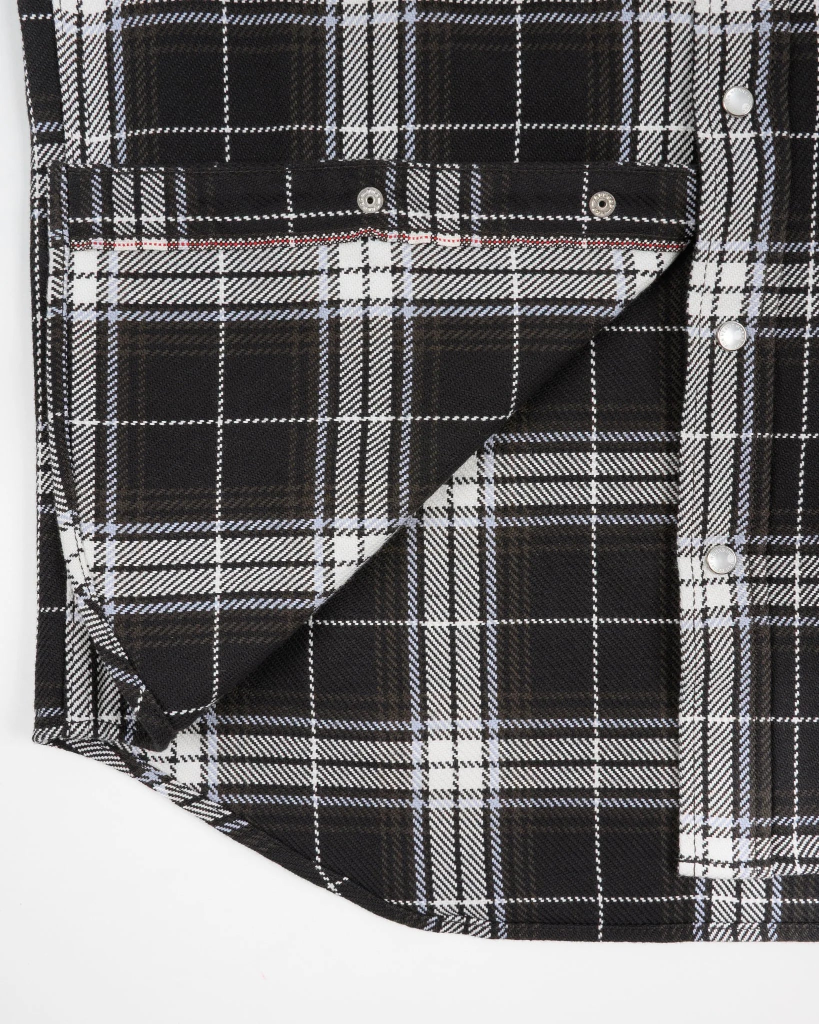 Iron Heart IHSH-439-BLK 9oz Selvedge Flannel Check Western Shirt - Black