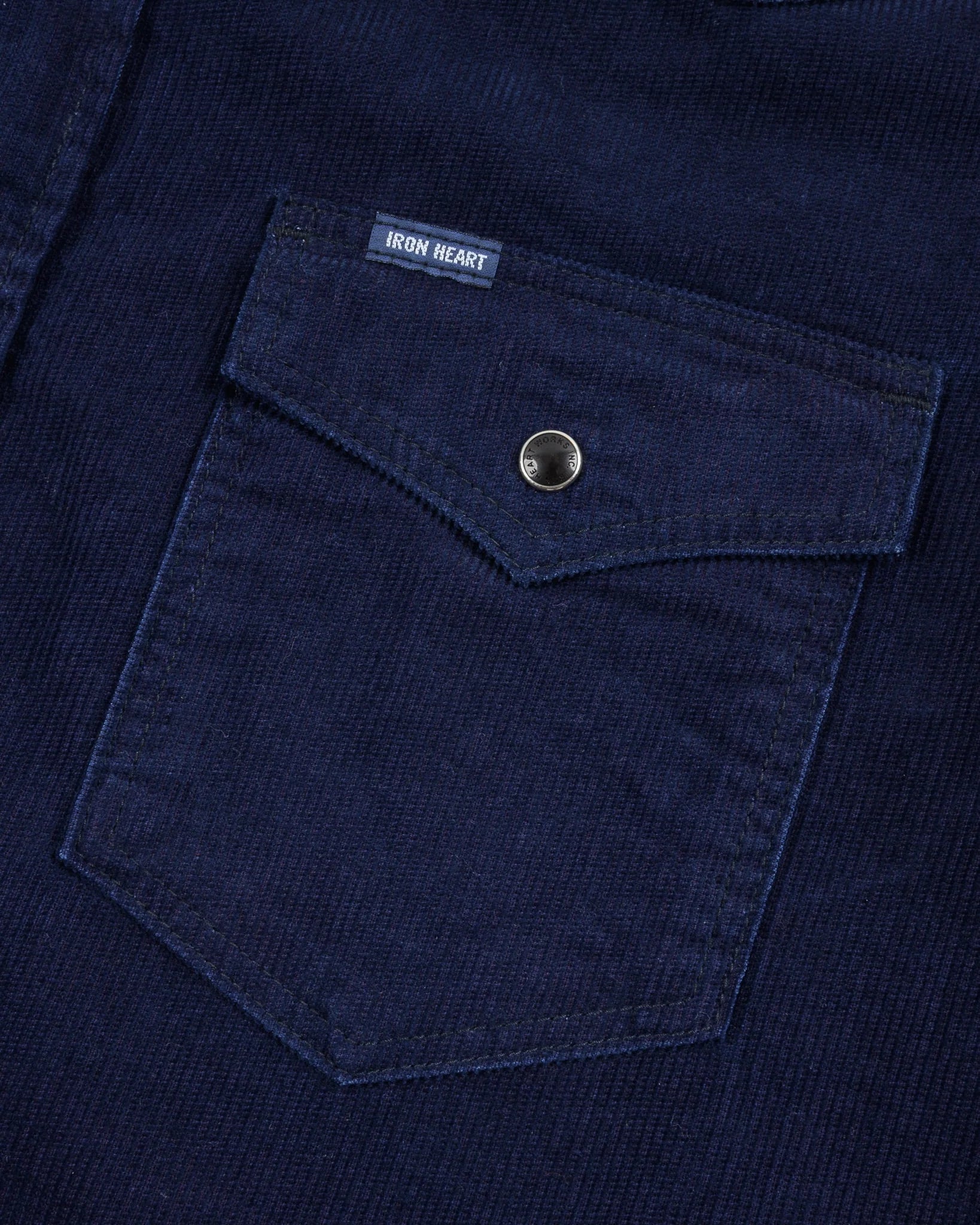 Iron Heart IHSH-438-IND 7.5oz Selvedge Corduroy Western Shirt - Indigo