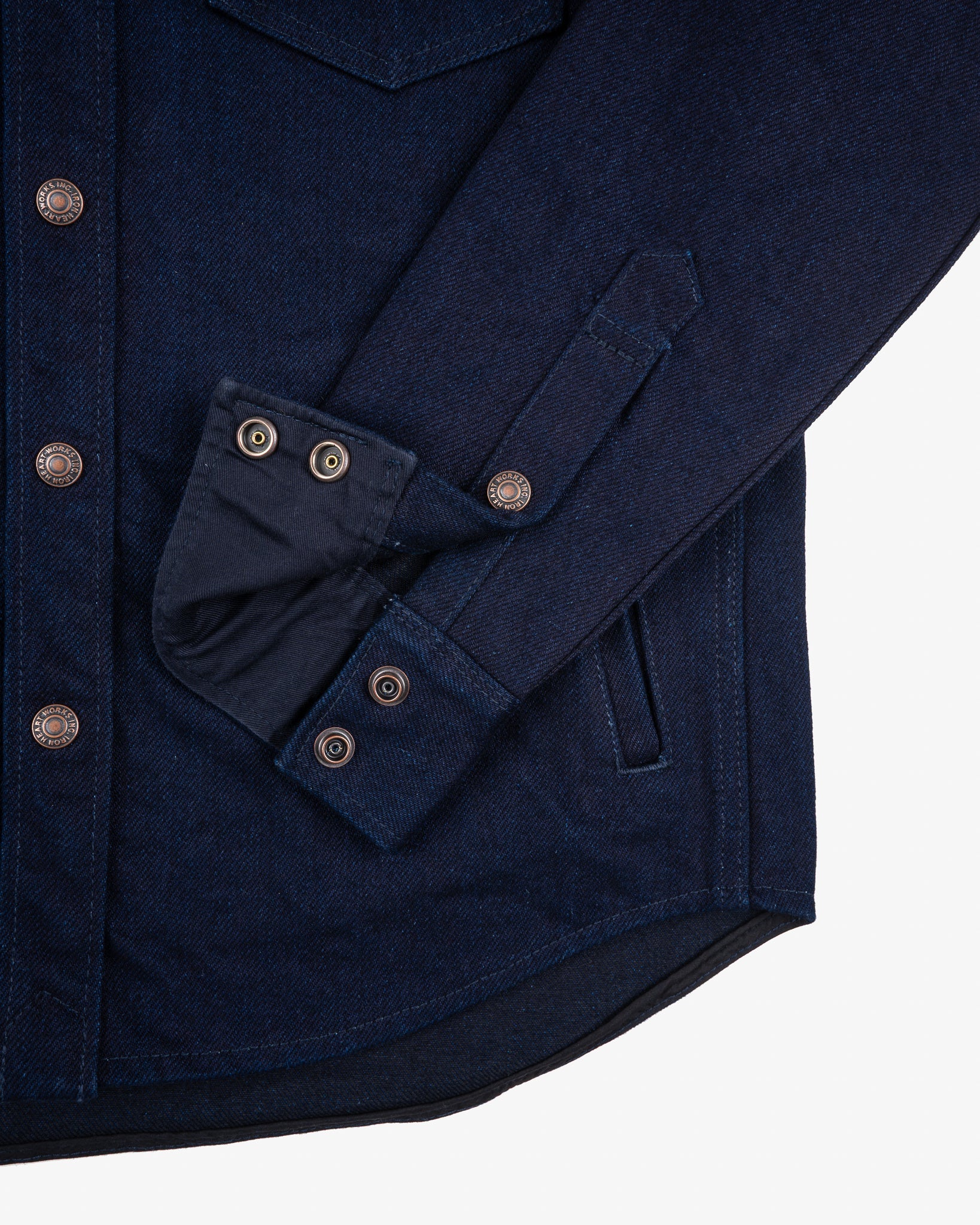 Iron Heart IHSH-409-IB 19oz Selvedge Denim CPO Shirt - Indigo/Black