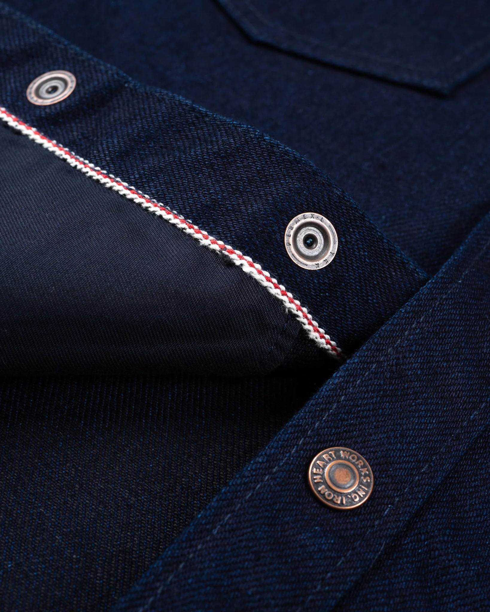 Iron Heart IHSH-409-IB 19oz Selvedge Denim CPO Shirt - Indigo/Black