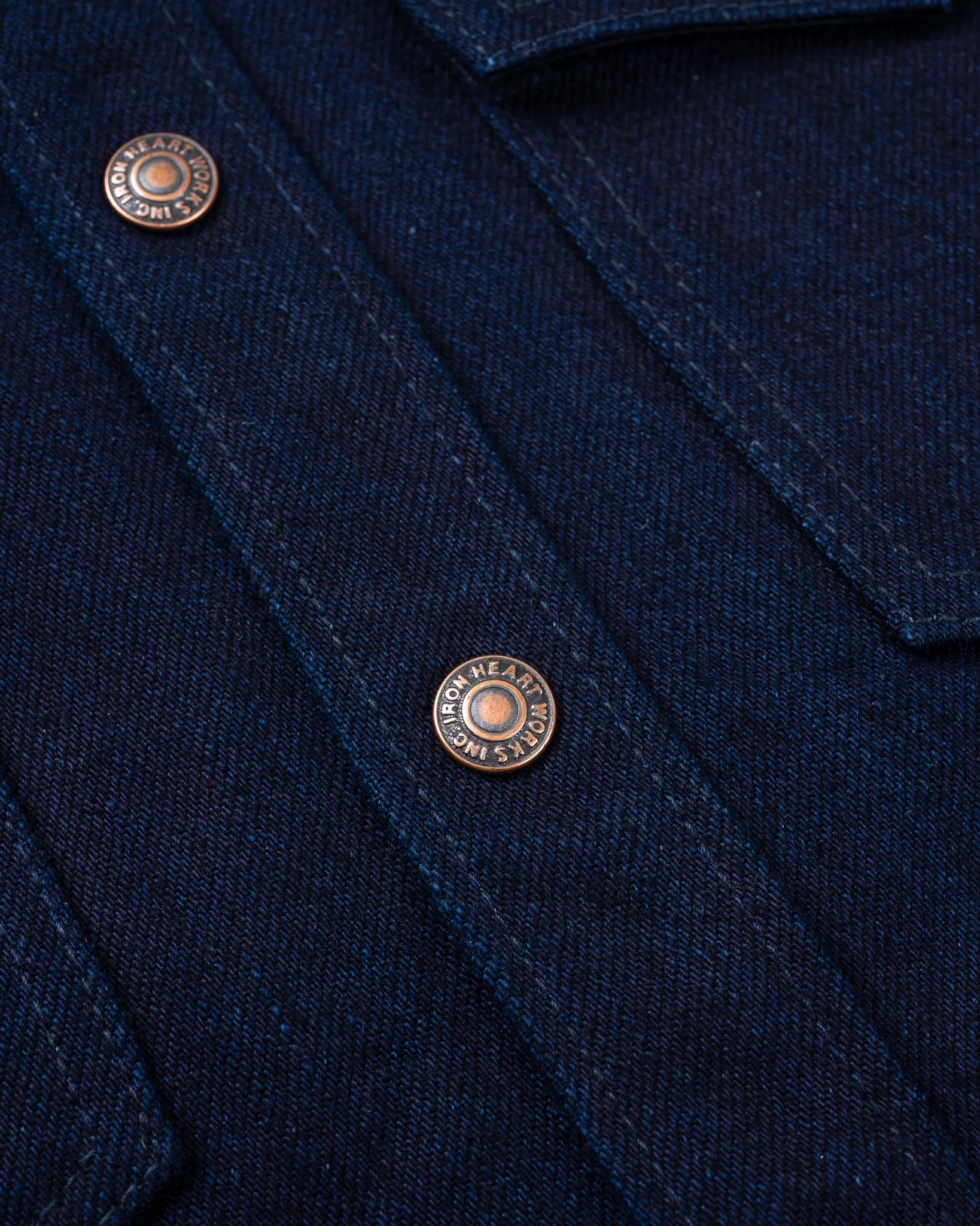 Iron Heart IHSH-409-IB 19oz Selvedge Denim CPO Shirt - Indigo/Black