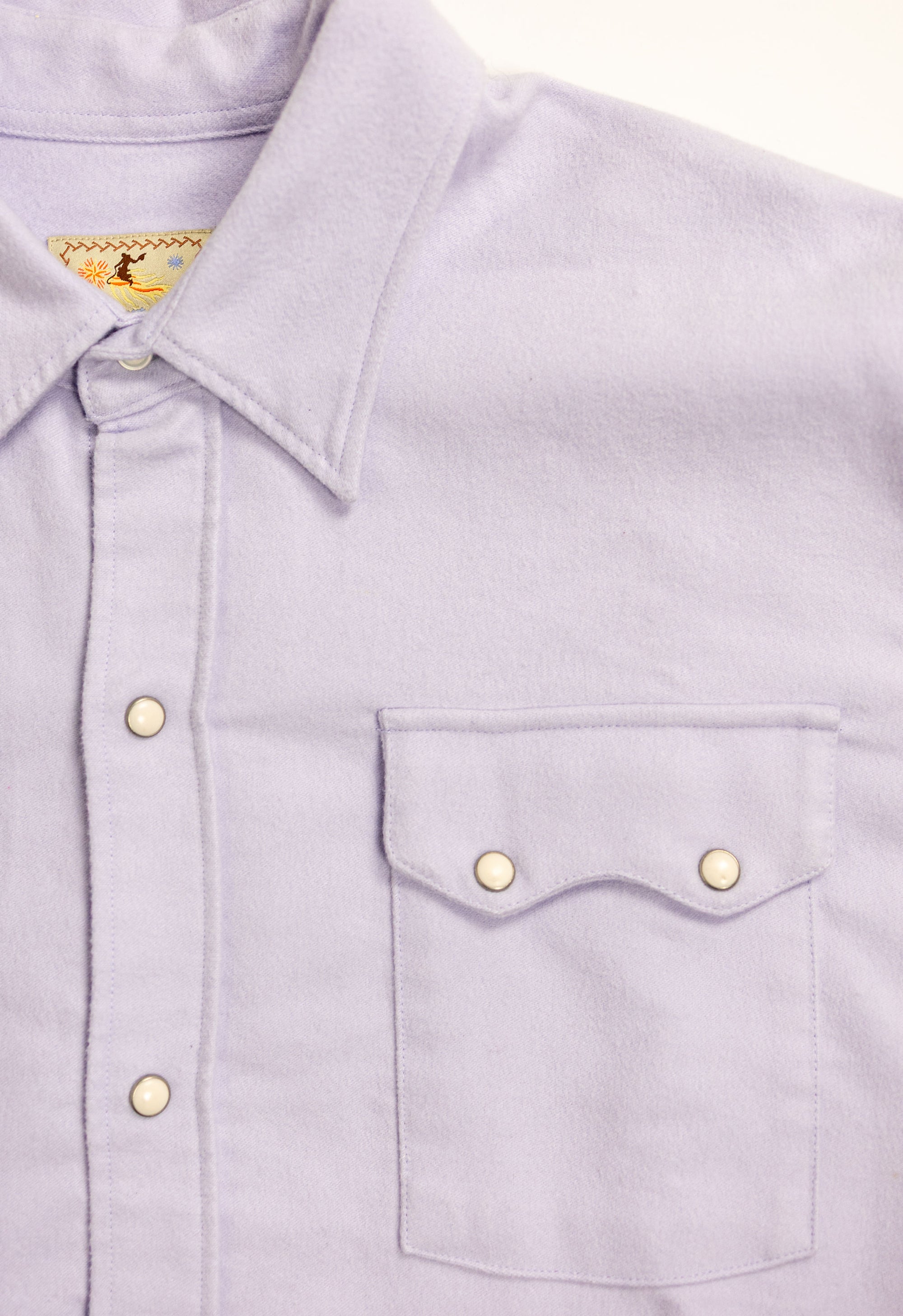 Wythe Moleskin Pearlsnap Shirt - Alpenglow - Pocket Detail