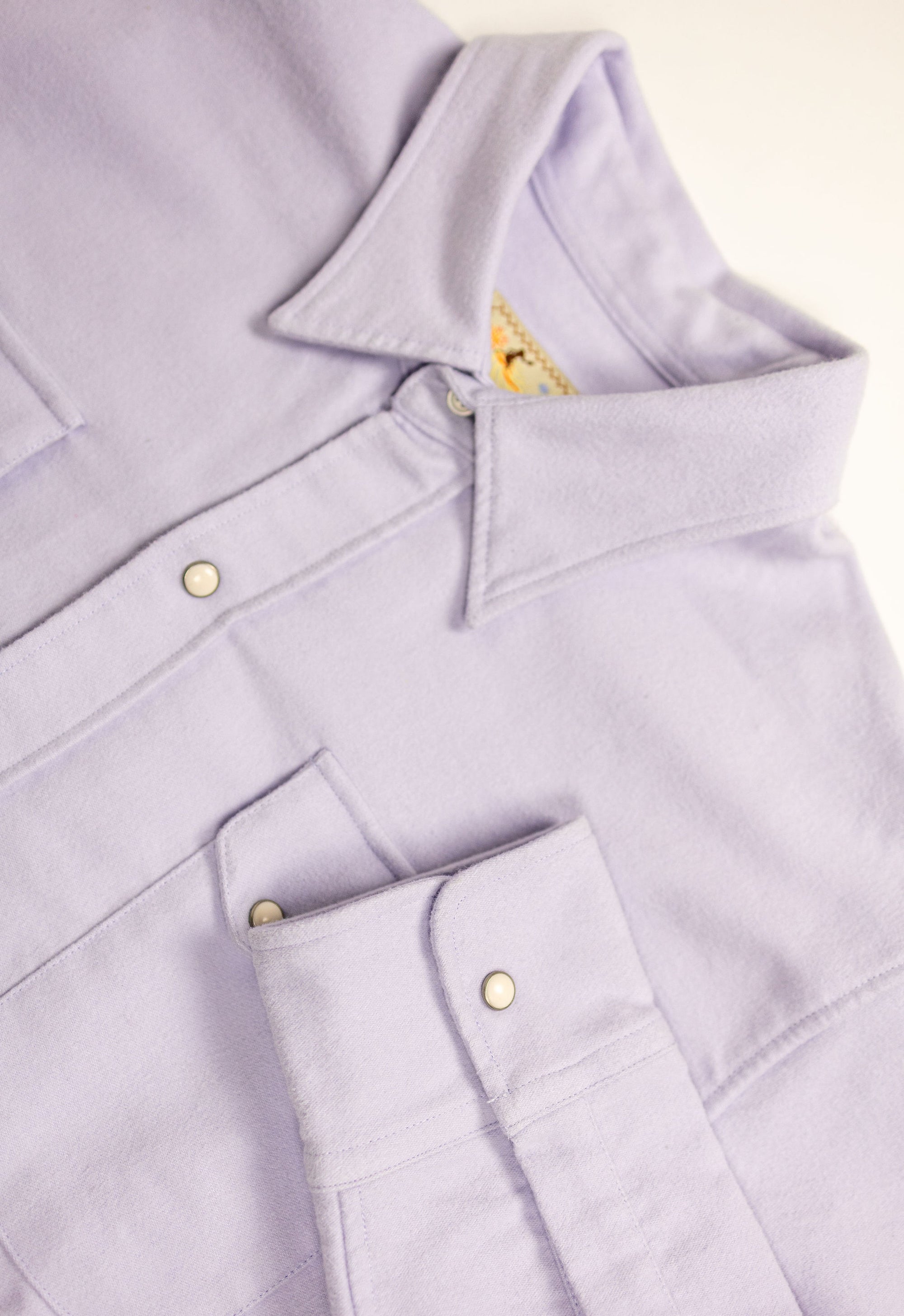 Wythe Moleskin Pearlsnap Shirt - Alpenglow - Front Details