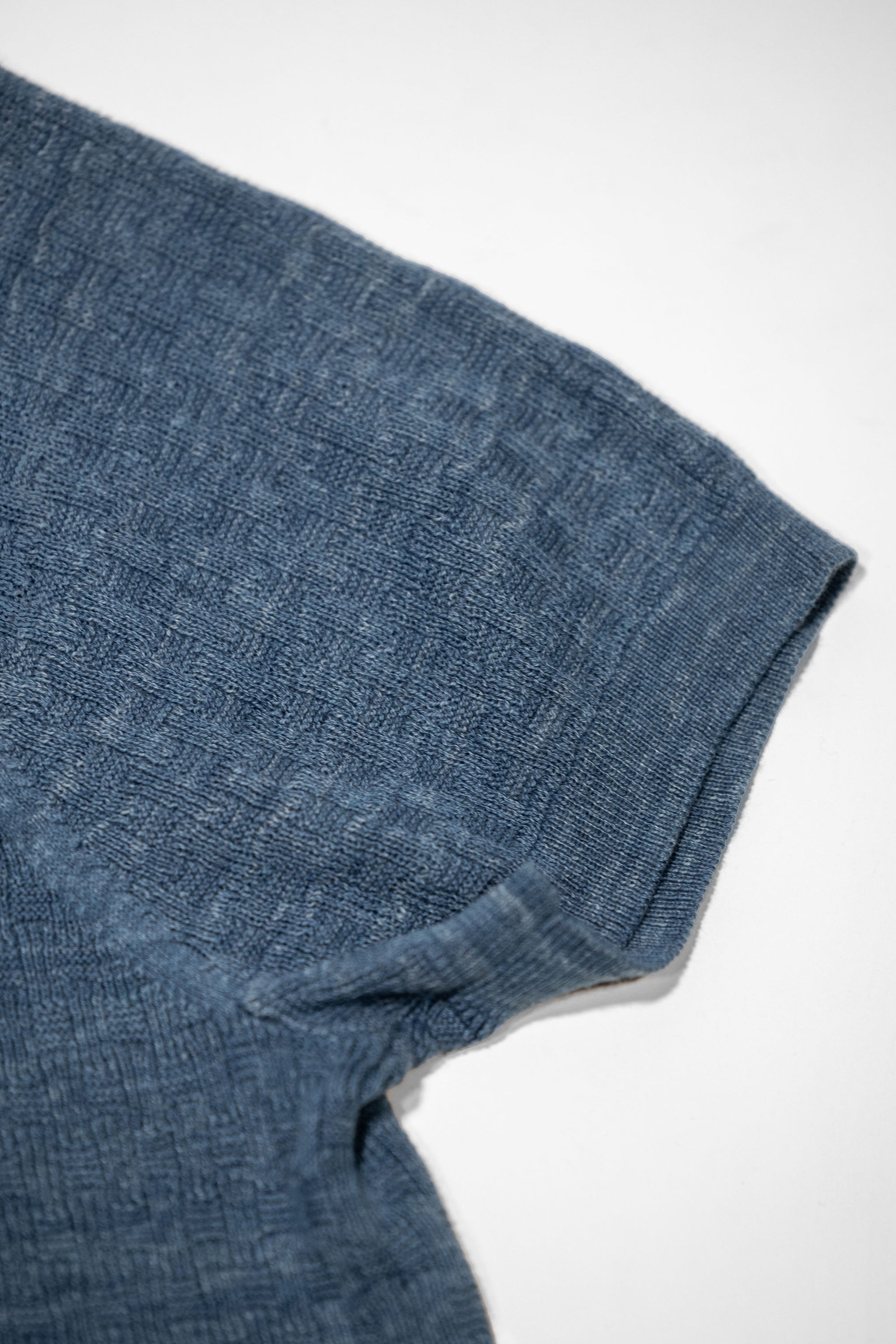 3sixteen Knit Polo - Vintage Blue Boxweave