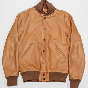 Dehen 1920 All-City Leather Jacket - Rust. laid on back
