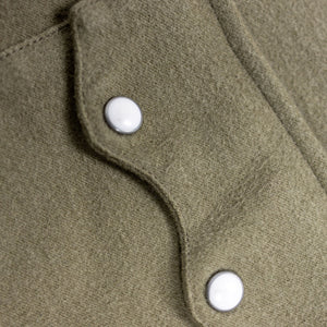 Wythe Moleskin Pearlsnap Shirt - Olive - Pocket Details