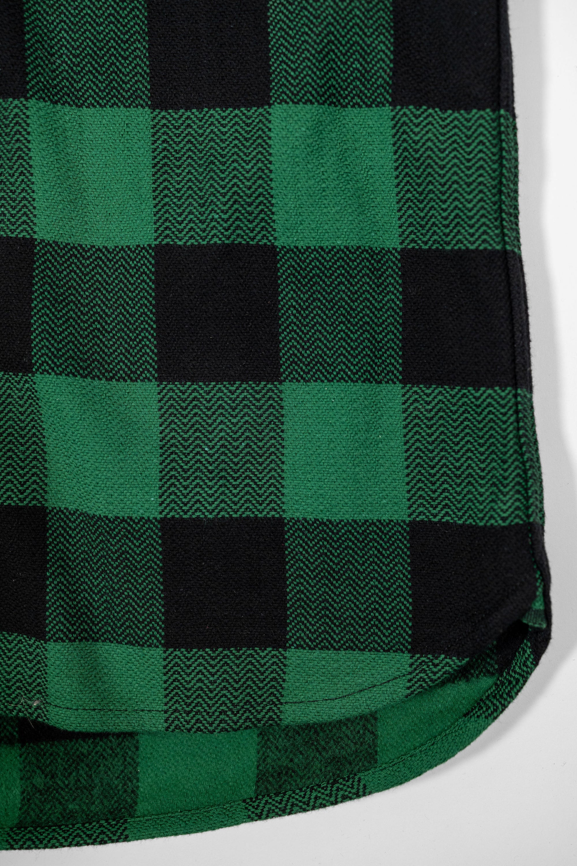The Flat Head SNW-101L Block Check Western Flannel Shirt - Green/Black