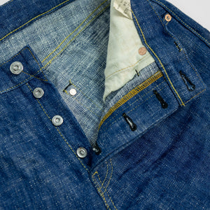 Samurai S211XX17oz-SLB Relax Tapered Jeans - "Murakumo" 17oz Slub - Button Fly Detail