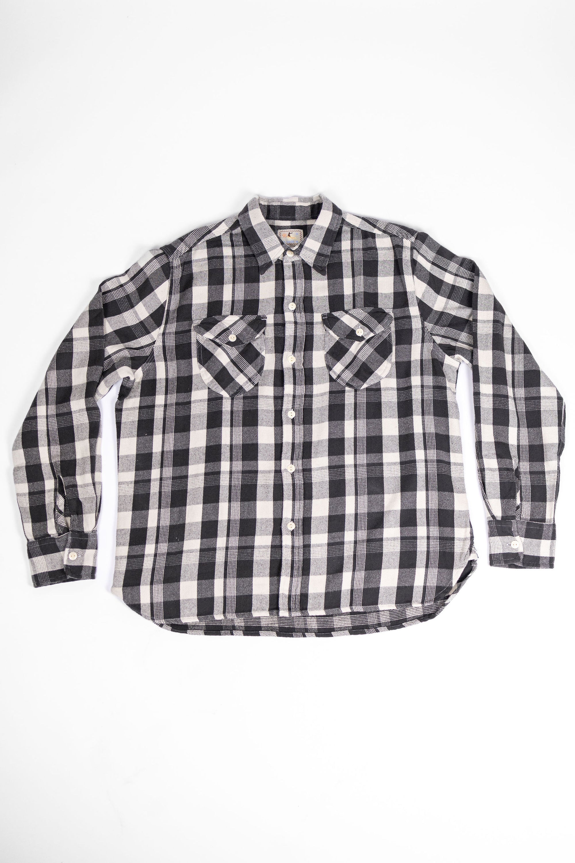 Wythe Washed Flannel Workshirt - Night Pitch - Front View Flat Lay
