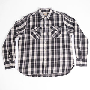 Wythe Washed Flannel Workshirt - Night Pitch - Front View Flat Lay