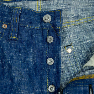 Samurai S211XX17oz-SLB Relax Tapered Jeans - "Murakumo" 17oz Slub - Button Fly Detail