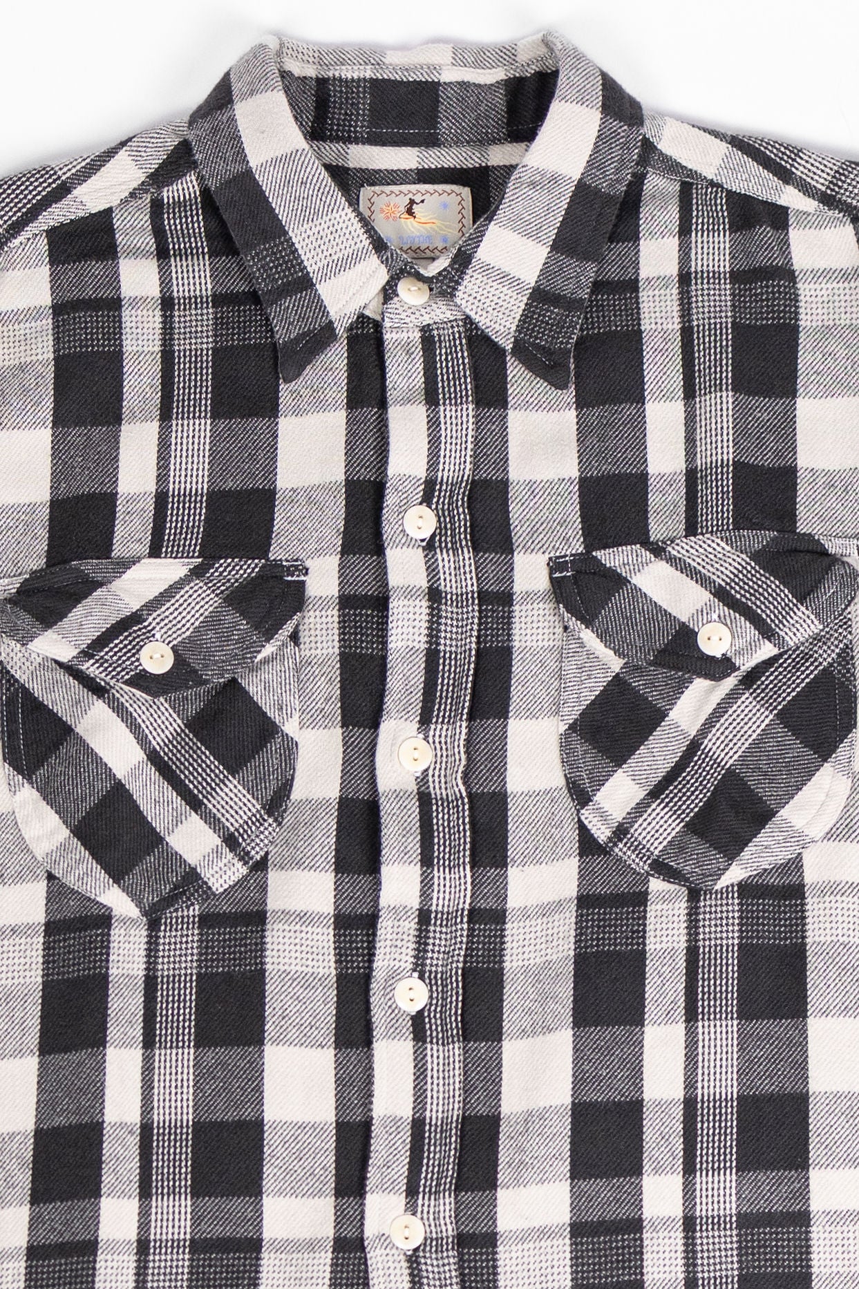 Wythe Washed Flannel Workshirt - Night Pitch - Front View Details
