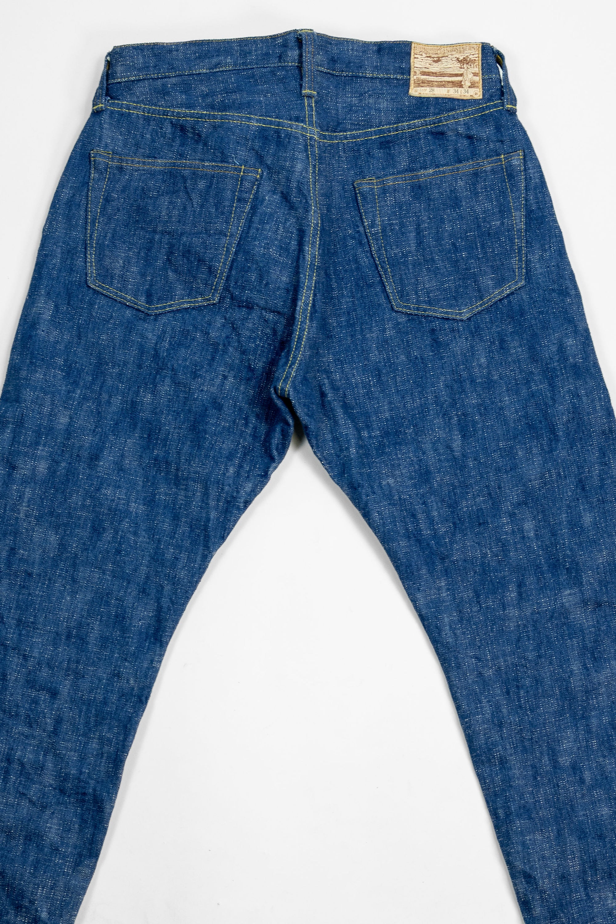 Samurai S211XX17oz-SLB Relax Tapered Jeans - "Murakumo" 17oz Slub - Back View Flat