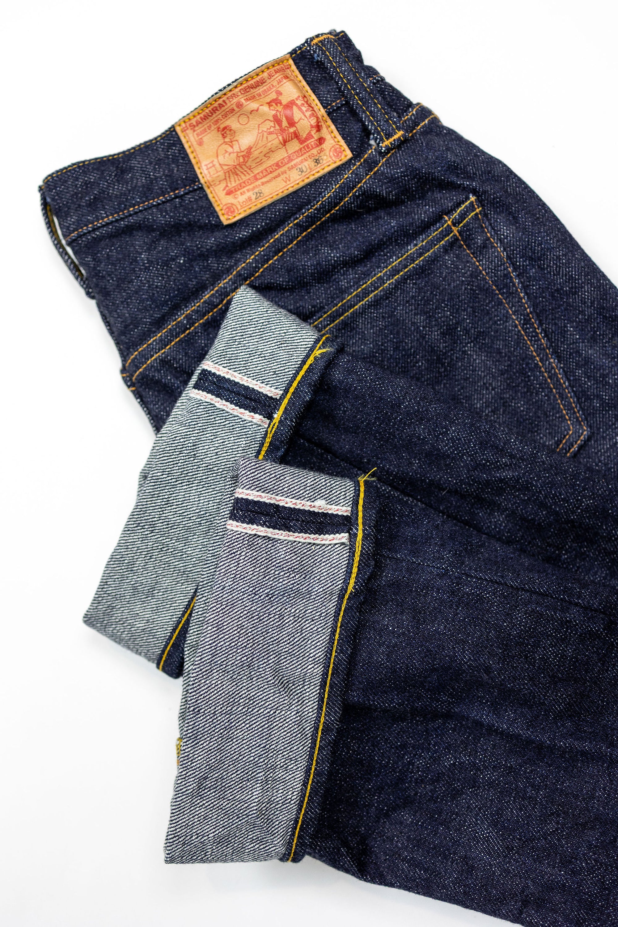 Samurai S5000VX21ozII 21oz Cho-Kiwami Selvedge Straight Fit - Flat lay back details