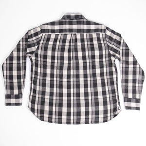 Wythe Washed Flannel Workshirt - Night Pitch - Back View flat lay
