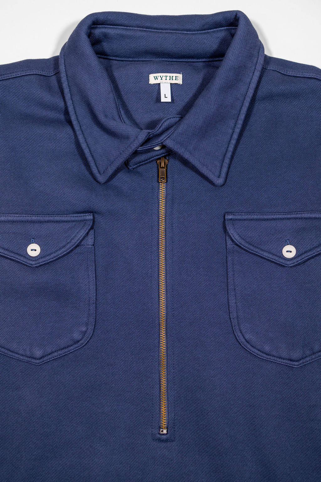 Wythe Navy Quarterzip - Front Shot Detail