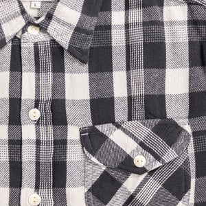 Wythe Washed Flannel Workshirt - Night Pitch - Front View Details
