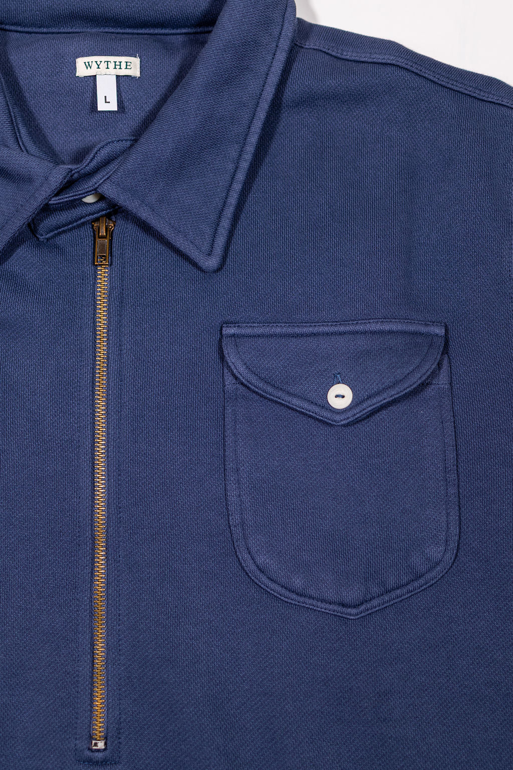 Wythe Navy Quarterzip - Front Shot Pocket Detail