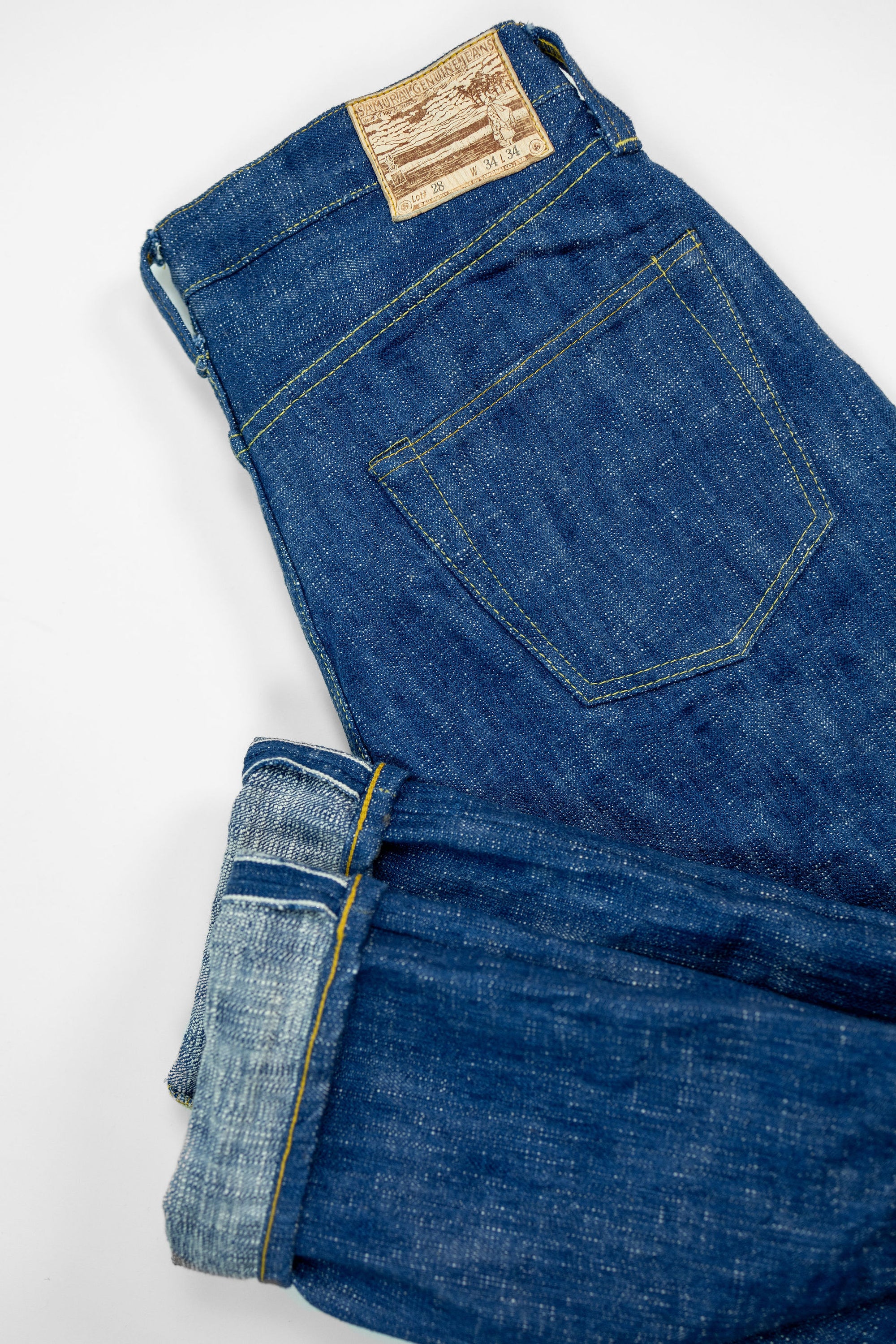 Samurai S211XX17oz-SLB Relax Tapered Jeans - "Murakumo" 17oz Slub - Back View Flat