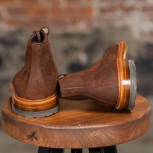 alden mocc toe boots - back view