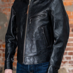 Double Helix Hugging The Curve - Black Teacore Horsehide - Model Three Quarter View