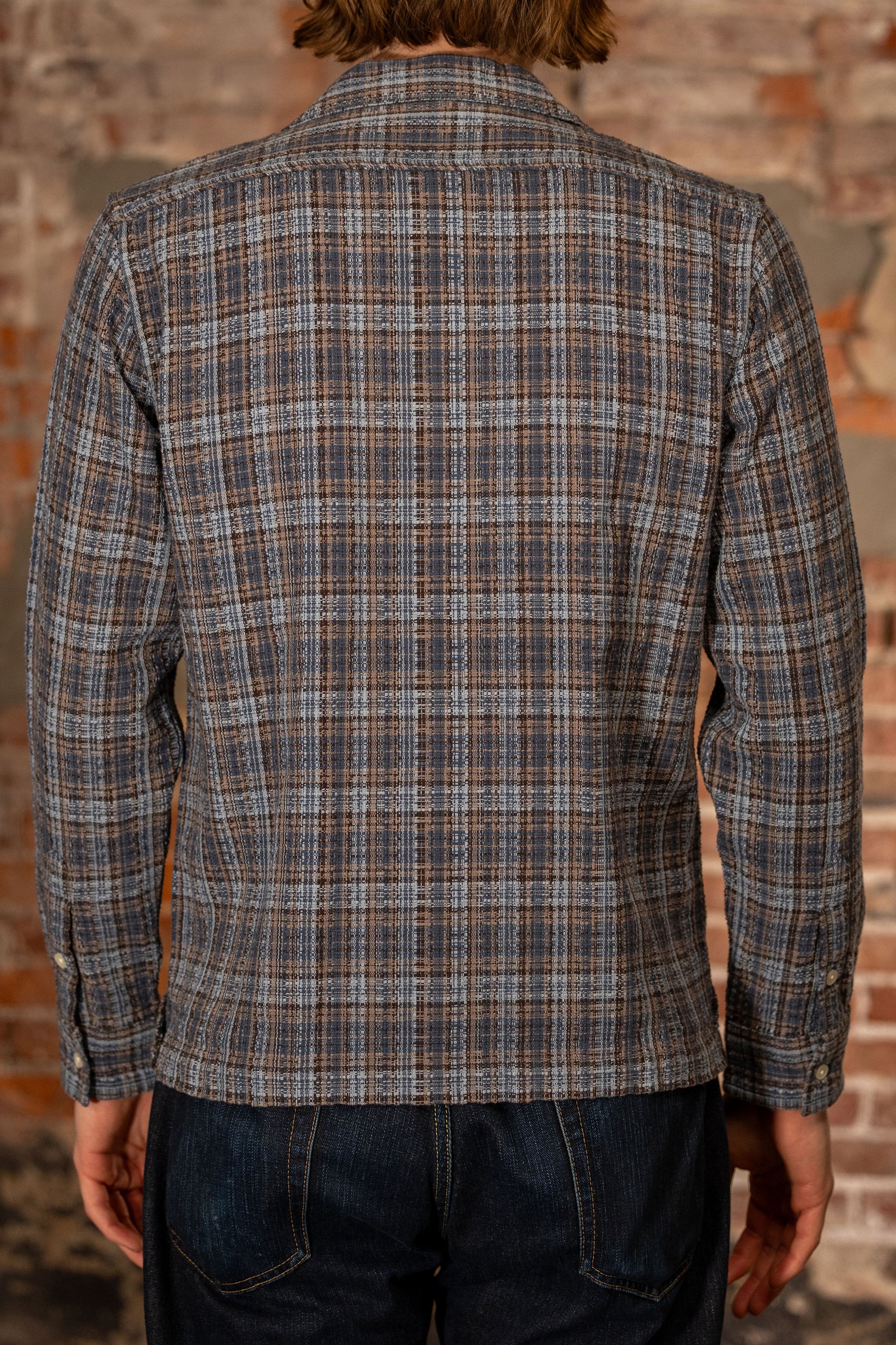 3sixteen Camp Shirt - Blue Dobby Plaid