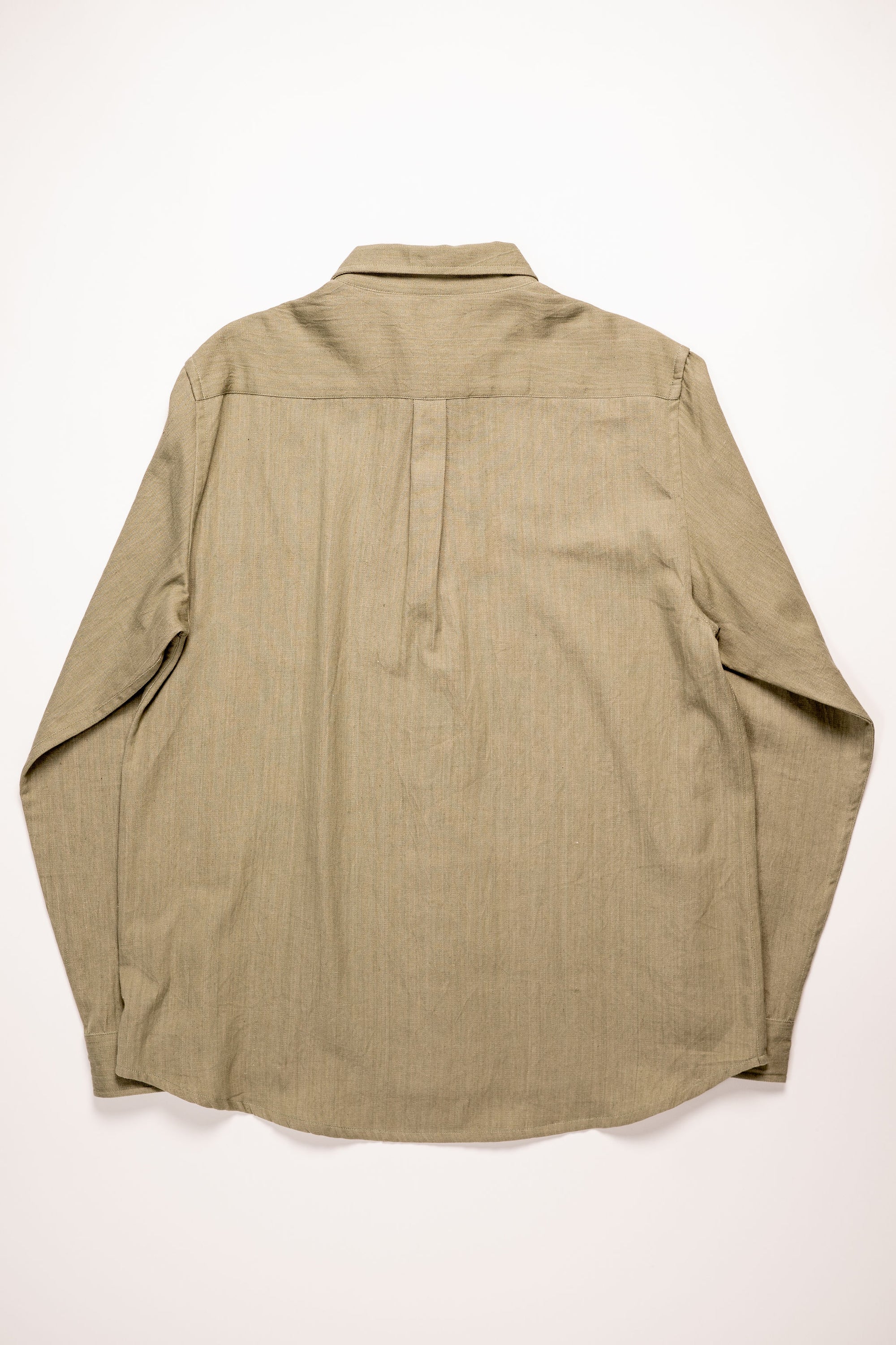 Indi + Ash Matty Shirt Lightweight Handwoven Denim - Myrobalan Green