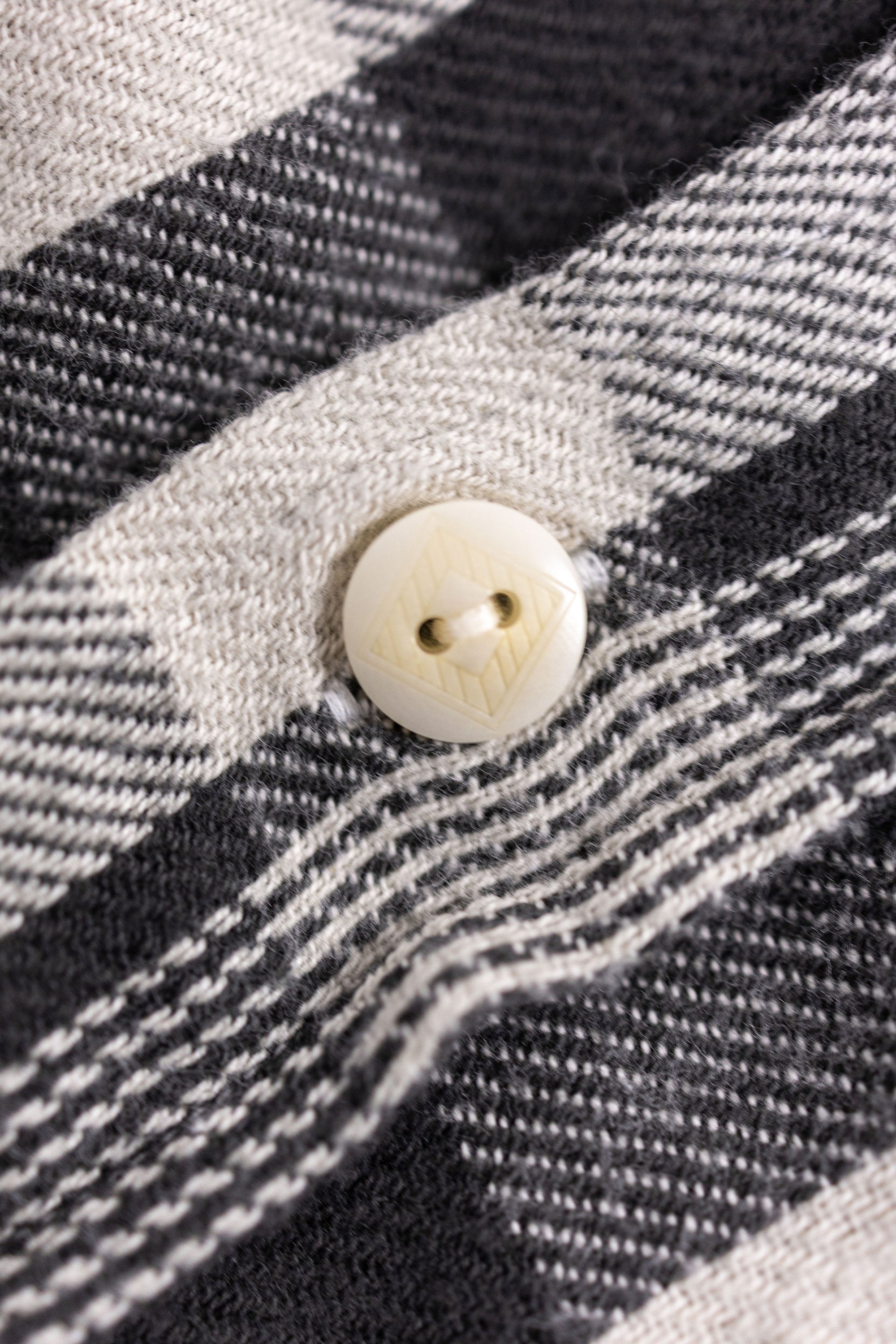 Wythe Washed Flannel Workshirt - Night Pitch - Button Detail