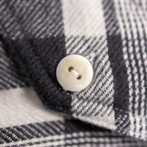 Wythe Washed Flannel Workshirt - Night Pitch - Button Detail