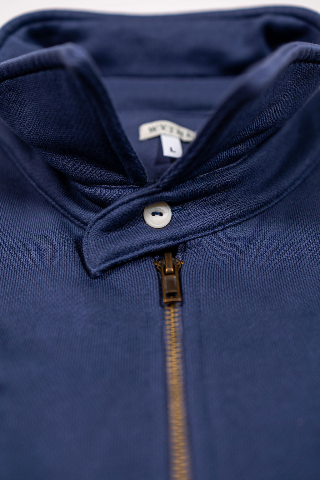 Wythe Navy Quarterzip - Detail Shot of Collar