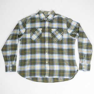 Wythe Washed Flannel Workshirt - Gold Ravine - Front View Flat lay