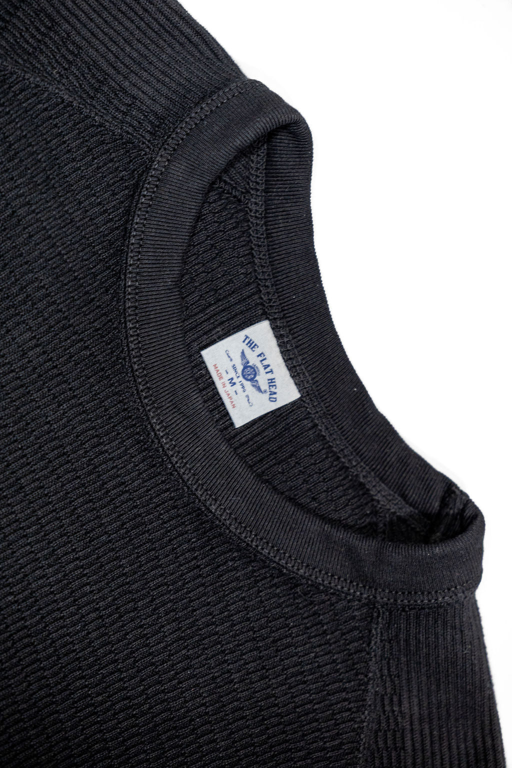 The Flat Head FN-THW-002 Thermal Raglan T-Shirt - Black