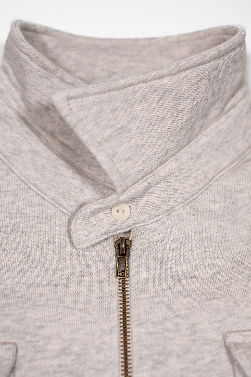 Wythe Grey Quarterzip - Detail Shot of Collar